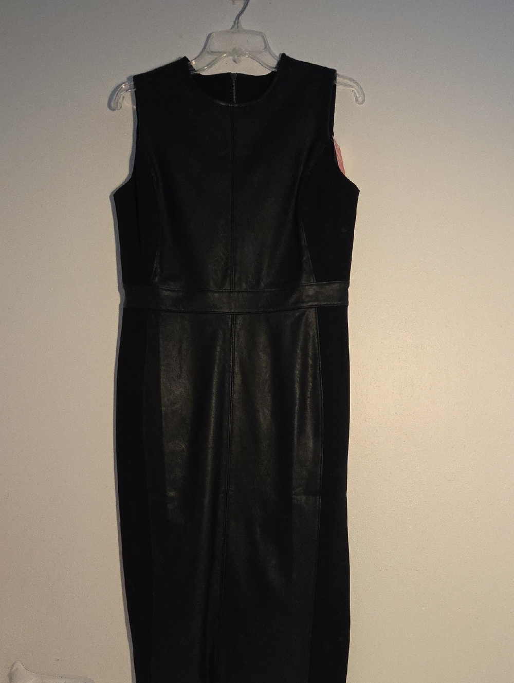 NWT Spanx Faux Leather Black Sheath Dress
